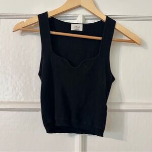 Wilfred Aritzia Black Knit Crop Tank
